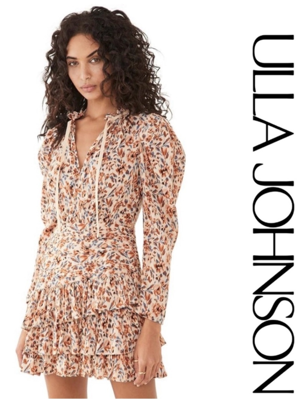 Ulla Johnson Marielle Floral Ruffle Mini Dress 2 Boho Cottagecore